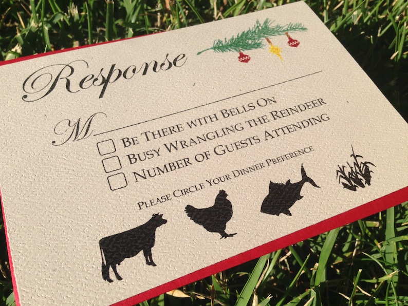 Holiday Party Invitation and RSVP Set of 10 Etsy