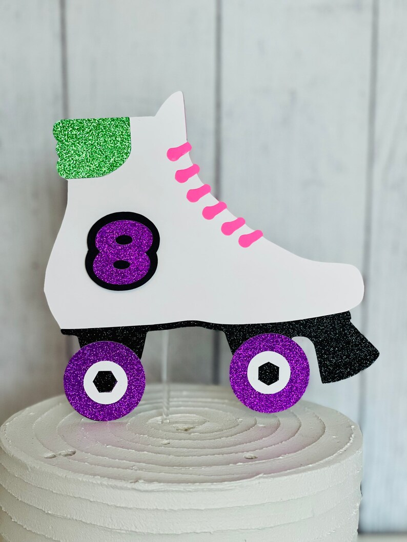 Roller Skate Cake Topper Roller Skate Birthday Decor Cake Etsy