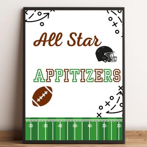 Football Party Sign, Printable  Party Signs, Appitizer Sign , Football Party Decor, Football Printable Party Decor