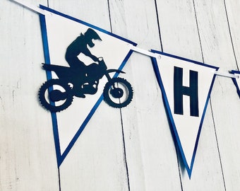 Dirt Bike Banner, Motorcycle banner, Dirtbike Birthday banner, Supercross birthday banner, Motocross Birthday Banner, Birthday Banner