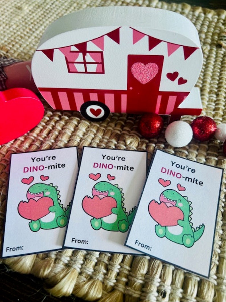 Printable Dinosaur Valentines Day Cards for Kids (digital Download) - Etsy