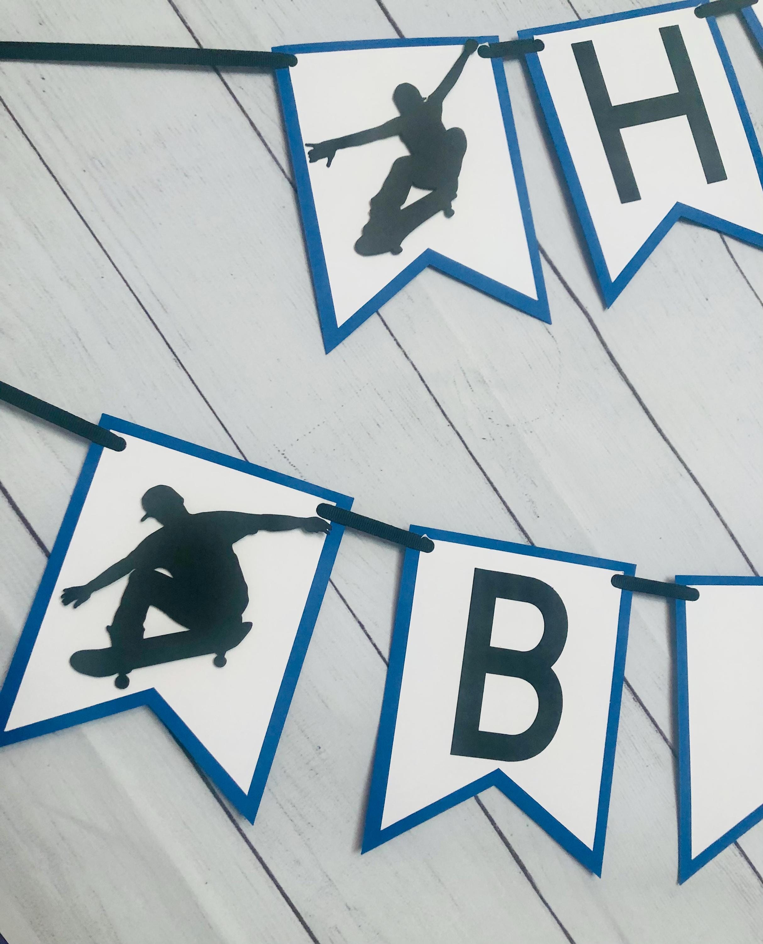 Skateboard Birthday Banner, Skateboard Banner, Skateboard Birthday Decor, Skater Birthday Decor, Skateboard Birthday Party Decor