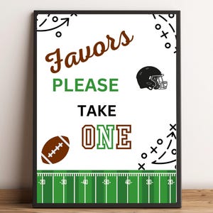 Football Party Sign, Printable  Party Signs, Favors Sign , Football Party Decor, Football Printable Party Decor