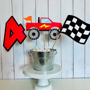 Monster Truck Centerpieces, Monster Truck Race Party Decor, Monster Truck Party Decor, Racing Party Decor