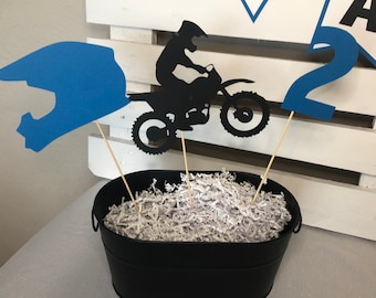 Dirt Bike Centerpieces, Dirt Bike Party Decor, Motorcycle Centerpieces, Motorcycle Party Decor