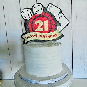 Casino Cake Topper, Las Vegas Cake Topper, Casino Party Decor, 21st Birthday Decor, Gambling Theme Cake Topper, Poker Cake Topper