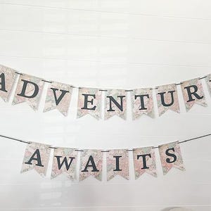 Adventure Awaits Banner, Bridal Shower Banner, Traveling Banner, Travel ...