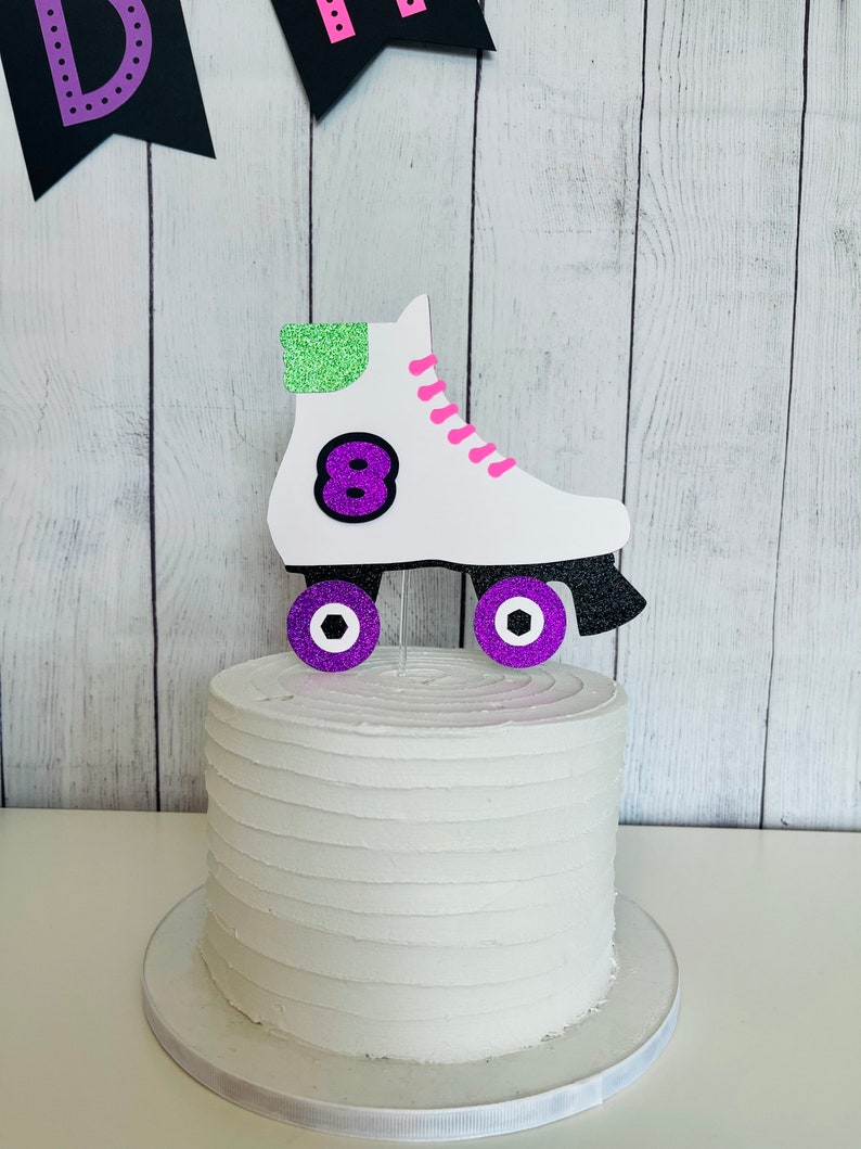 Roller Skate Cake Topper Roller Skate Birthday Decor Cake Etsy