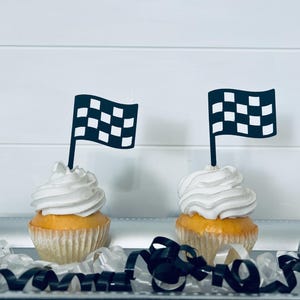 Checkered Flag Cupcake Toppers, Race Party Cupcake Toppers, Dirt Bike Cupcake Toppers, Monster Truck Cupcake Toppers, Racing Party Decor