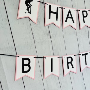 Scooter Birthday Banner, Scooter Party Decor, Scooter Birthday Decor, Scooter Riding, Girls Birthday Banner, Scooter Birthday Party Decor