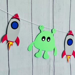Space Party Garland, Astronaut Party Garland, Space Party Decor, Space Garland, Birthday Garland, Rocket Ship Party Garland