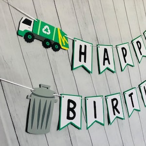 Trash Truck Birthday Banner, Trash Truck Birthday , Trash Truck Party Decor, Garbage Truck Birthday