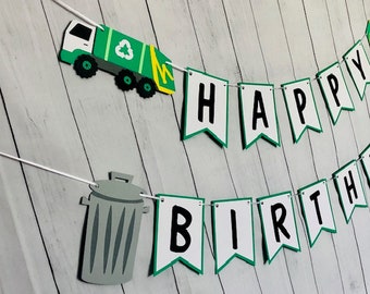 Trash Truck Birthday Banner, Trash Truck Birthday , Trash Truck Party Decor, Garbage Truck Birthday