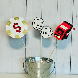 Casino Centerpieces, 21st Birthday Decor, Gambleing Party Decor, Casino Party Decor, Poker Party
