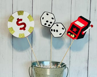Casino Party Centerpieces, Gamble Theme, 21st Birthday Decor