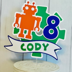 Robot Cake Topper, Robot Themed Birthay Decor, Robot Themed Party Decor, Robot Party Decor, Cake Topper
