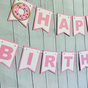 Donut Birthday Banner, Donut Grow Up Party Decor, Sweet One Banner, Donut Theme Party, Pastry Shop Decorations, Donut Party Garland