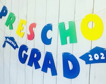 Personalized Preschool Graduation Banner, Photo Prop