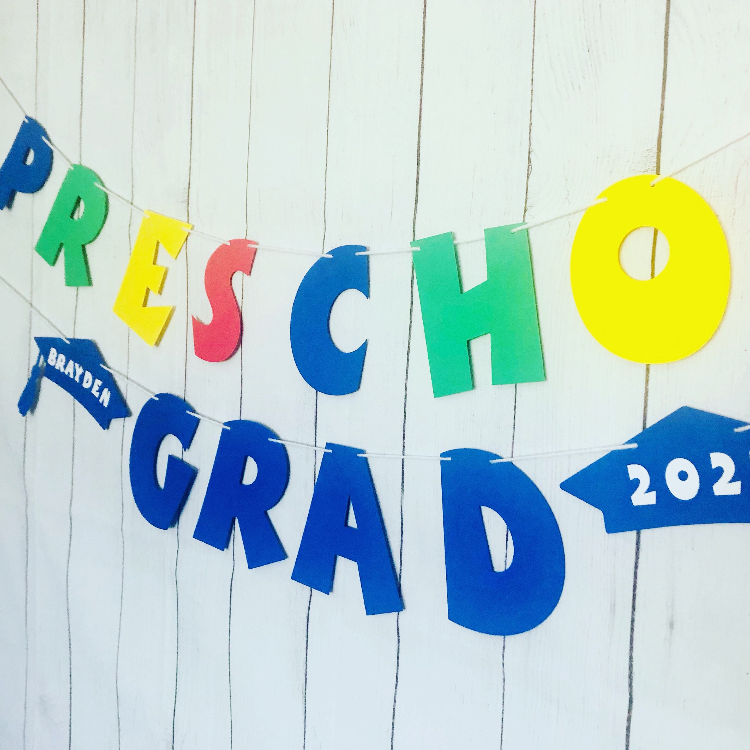 Preschool Graduation Banner Graduation Banner Preschool Etsy