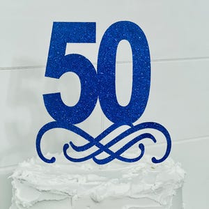 50th Birthday Cake Topper, Simple 50th Cake Topper, Anniversary Cake Topper, 50 Year Celebration, Milestone Cake Topper