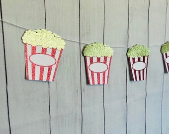 Movie Night Popcorn Garland, Hollywood Party Decor