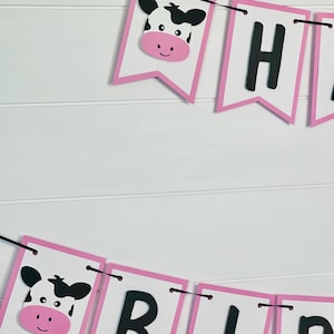 Cow Birthday Banner, Cow Party Decor, Farm Party Decor, Farm Birthday Banner, Cow Decor, Moo I&#39;m Two, Cows