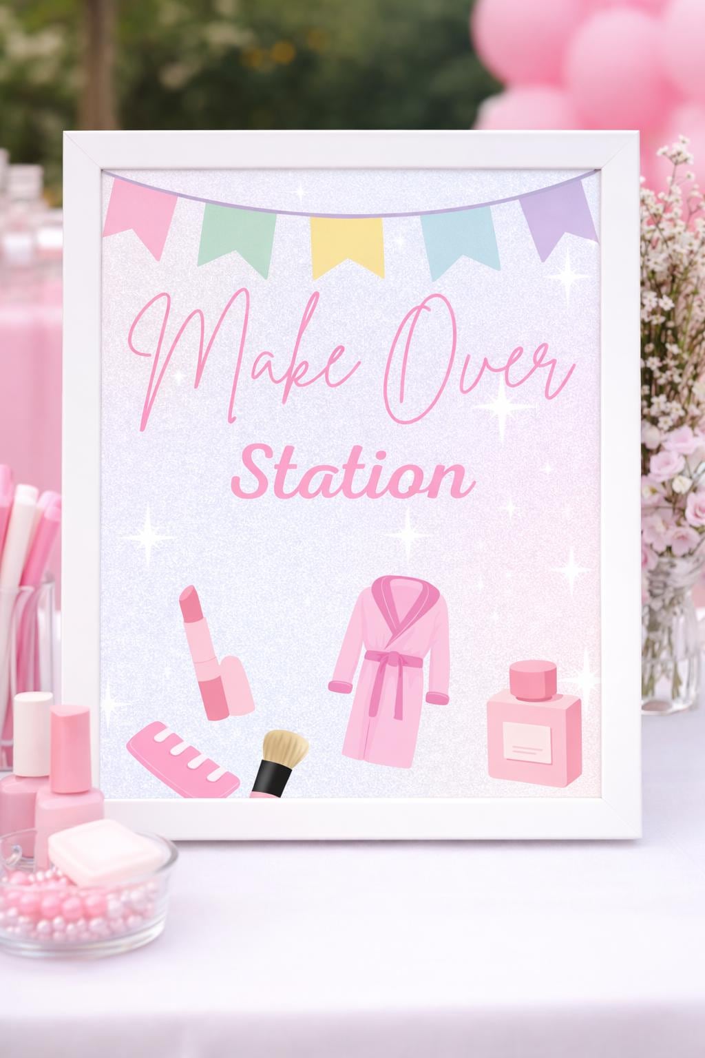 Makeover Station Sign – Glam Spa Party Decor (8x10 Digital Download) - Etsy