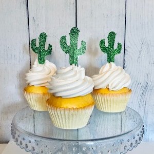 Cactus Cupcake Toppers, Cupcake Toppers, Cactus Party Decor, Cactus Birthday, Cactus Cupcake Decor, Birthday Decor, Fiesta Cupcake Toppers