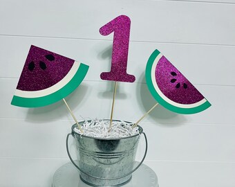 Watermelon Party Centerpieces, Summer Birthday Table Decor, Set of 3