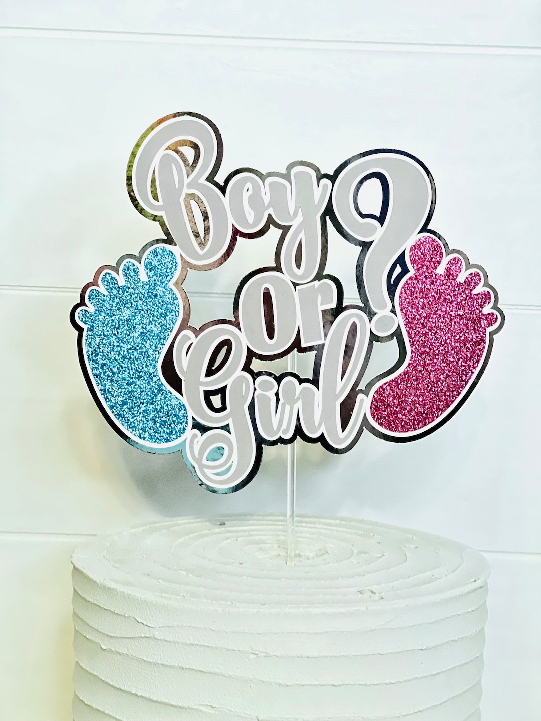 Gender Reveal Cake Topper, Boy or Girl Cake Topper, Gender Reveal Party ...