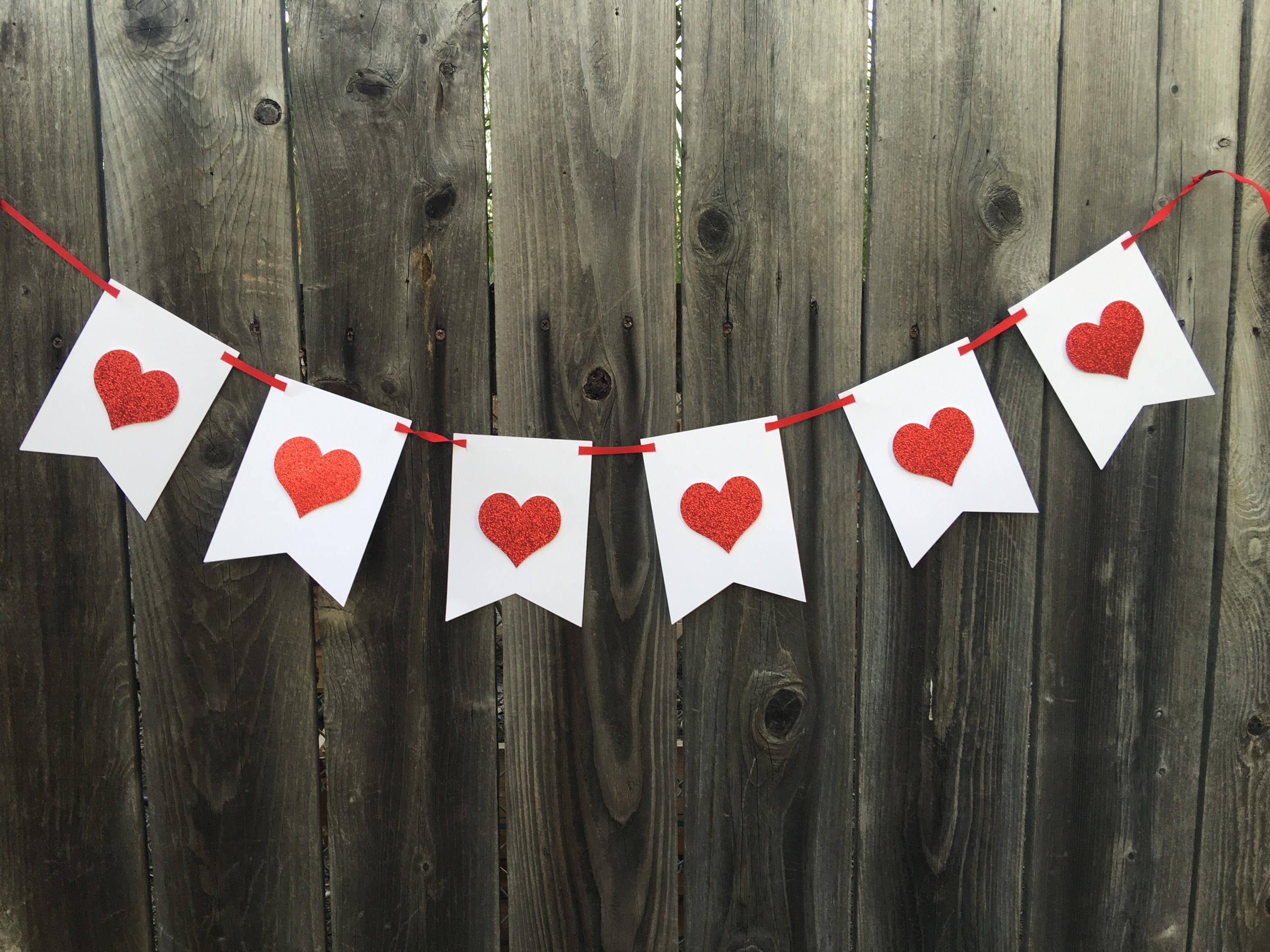 Valentine Heart Banner Valentine Decor Mantel Decor | Etsy