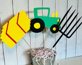 Traktor-Party-Mittelstücke, Barnyard-Thema, 3er-Set