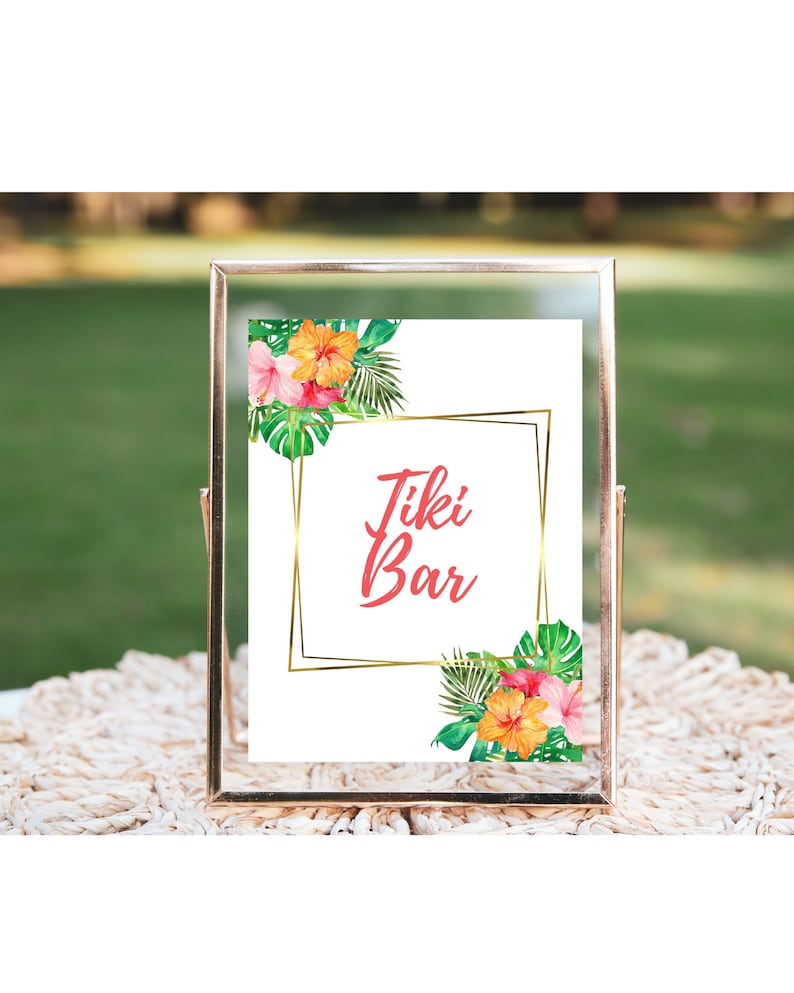 Tiki Bar Printable Sign Hawaiian Printable Party Decor - Etsy