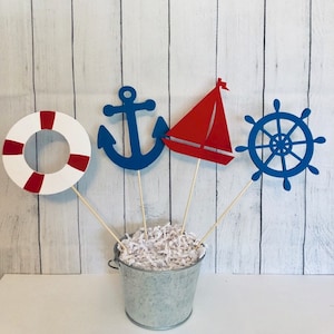 Nautical Centerpieces, Ahoy its a boy party decor, Baby Shower Centerpieces, Nautical Baby Shower, Boy Baby Shower, Nautical Party Decor