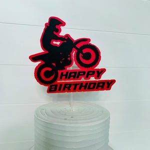 Adorno para tarta de moto de cross, decoración para fiesta de moto de cross, adorno para tarta de moto, adorno para tarta de carreras de motos, adorno para supercross, adorno para motocross