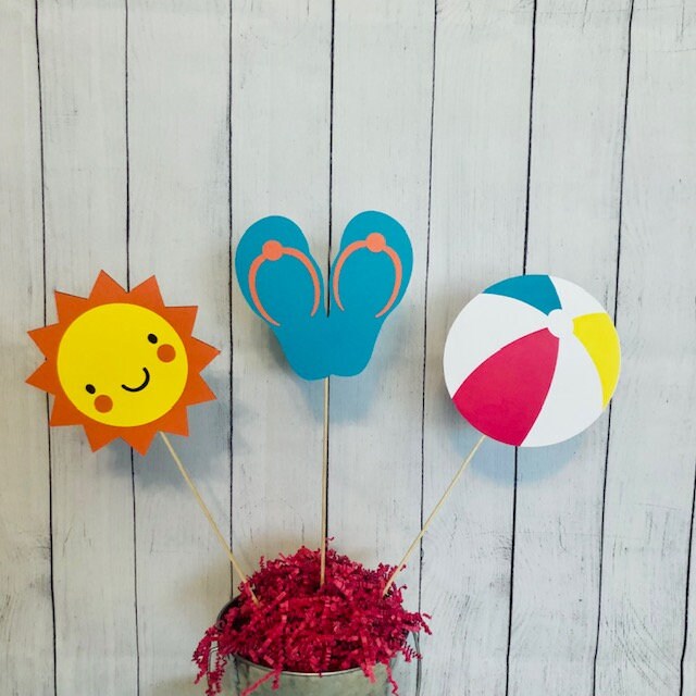 Beach Party Centerpieces Summer Birthday Decor Summer Party Centerpieces Beach Ball Party Beach Themed Party Decor