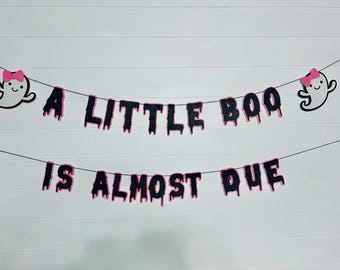 Ein kleiner Boo ist fast fällig Babyparty Banner Geist-Baby-Dusche-Banner Little Boo Banner Baby-Dusche-Banner