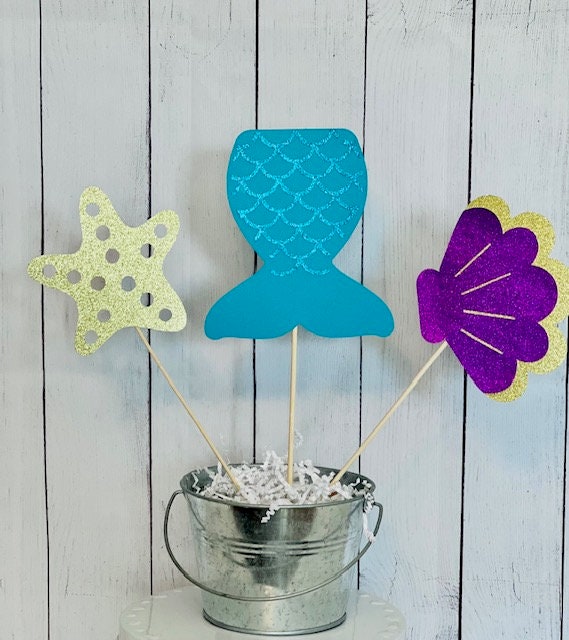 Mermaid Party Centerpieces Mermaid Party Decor Mermaid Party Girls Birthday Party Mermaid Table Decor