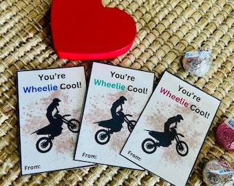 Valentines Dirt Bike Printable Cards, Valentines Day Motorcycle Cards, Valentines Day Classroom Cards, Valentines For Kids