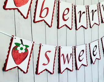 Berry Sweet Birthday Banner, Berry Sweet Party Decor, Berry Sweet Baby Shower Banner, Berry Sweet Banner