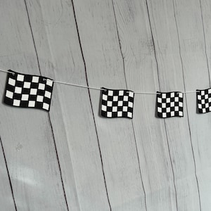 Checkered Flag Garland, Checkered Flag Party Banner, Race Garland, Checkered Flag Party Decor , Checkered Flag Decor