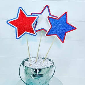 4th of July Centerpieces, Red White and Blue Stars, July Birthday Decor, Red White and Blue Party Decor, Patriotic Centerpieces