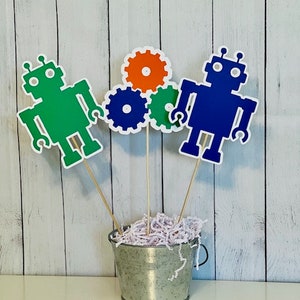 Robot Centerpieces, Robot Party Decor, Robot Themed Birthday Party, Kids Birthday Centerpieces