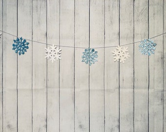 Winter Garland, Winter Banner, Snowflake Banner, Snowflake Garland, WinterOnederland Party Decor, Snowflake Party Decor, Winter Home Decor