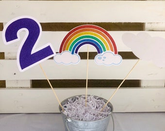 Rainbow Centerpieces, Rainbow Party Decor, Rainbow Party Sticks, Rainbow Birthday Decor