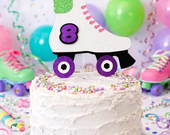 Roller Skate Birthday Cake Topper, Retro Party Decor