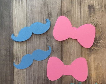 Gender Reveal Party mustache and bows, Gender Reveal Party Decor, Gender Reveal, Boy and Girl, Baby Shower, Baby Shower Decor