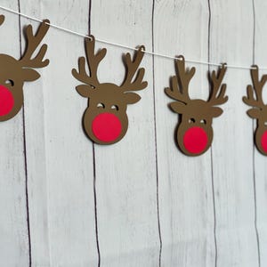 Reindeer Garland, Christmas Reindeer Garland, Christmas Garland, Roudolph Reindeer Garland, Chrismtas Decor