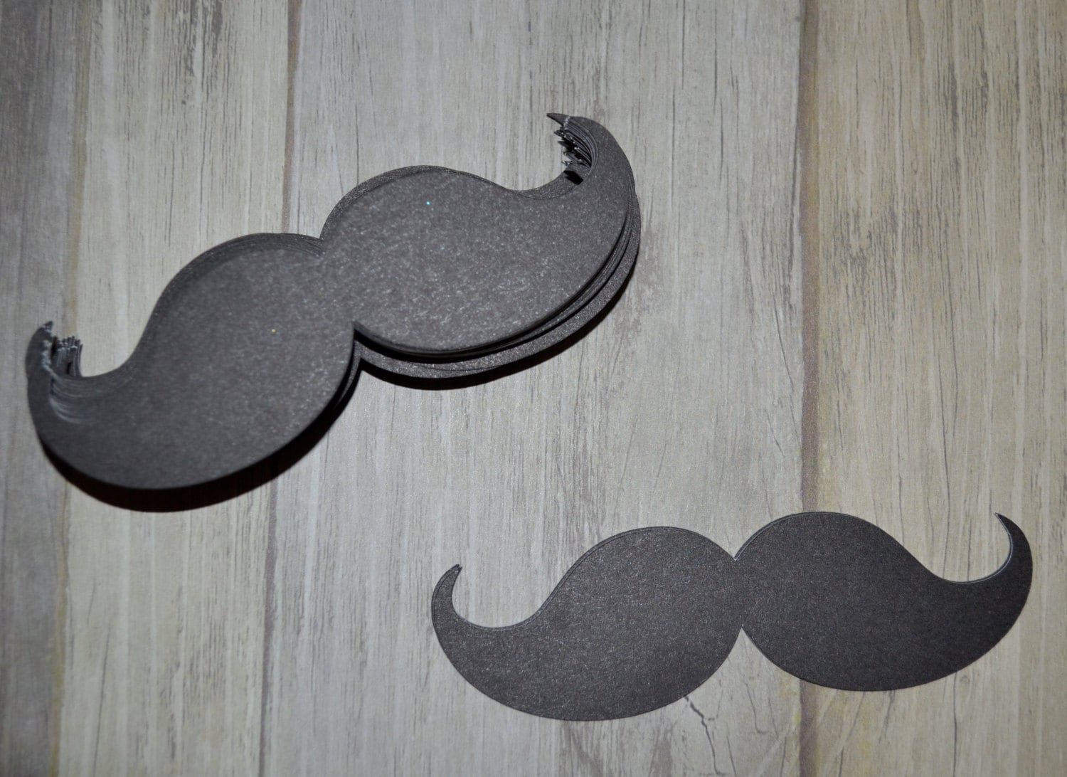 3075M Hand Crafted 100 Black Mustache Moustache Pink Lips Die Cut 3.5" 