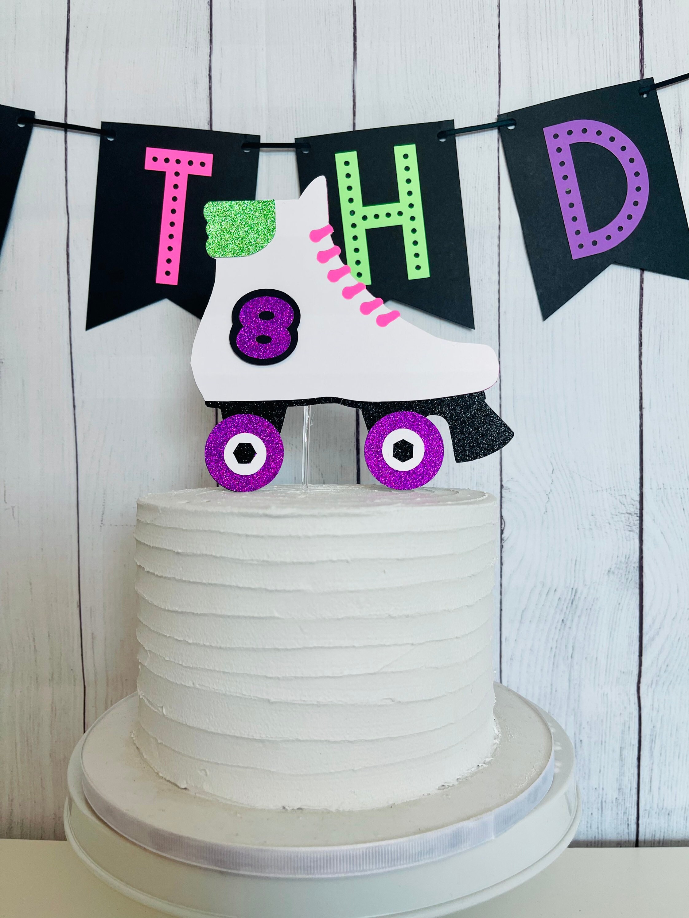 Roller Skate Cake Topper Roller Skate Birthday Decor Cake Etsy